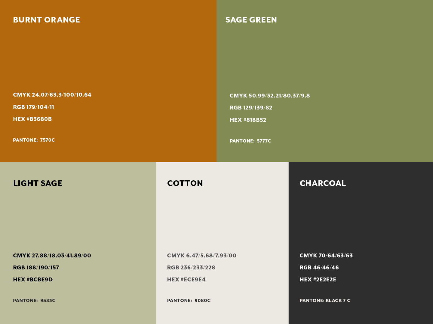 Cove Furnishings colour palette.