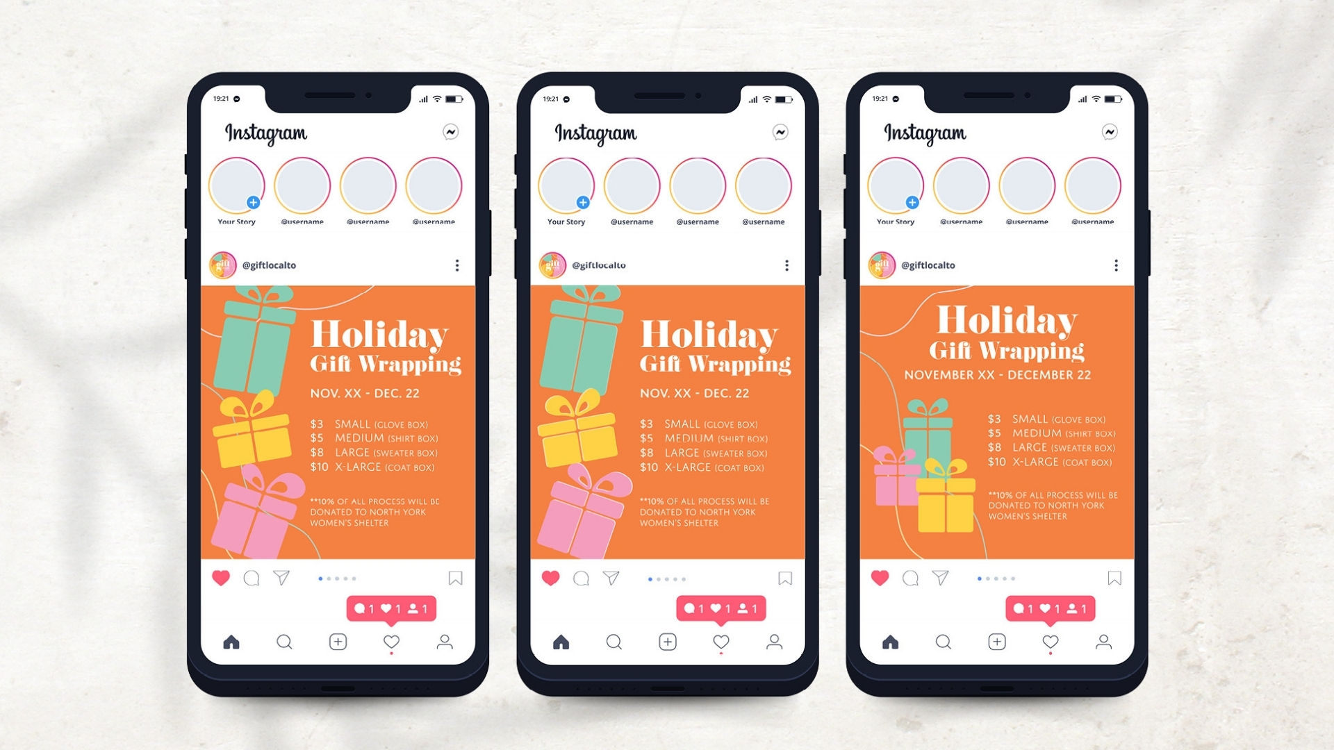 holiday Instagram post display